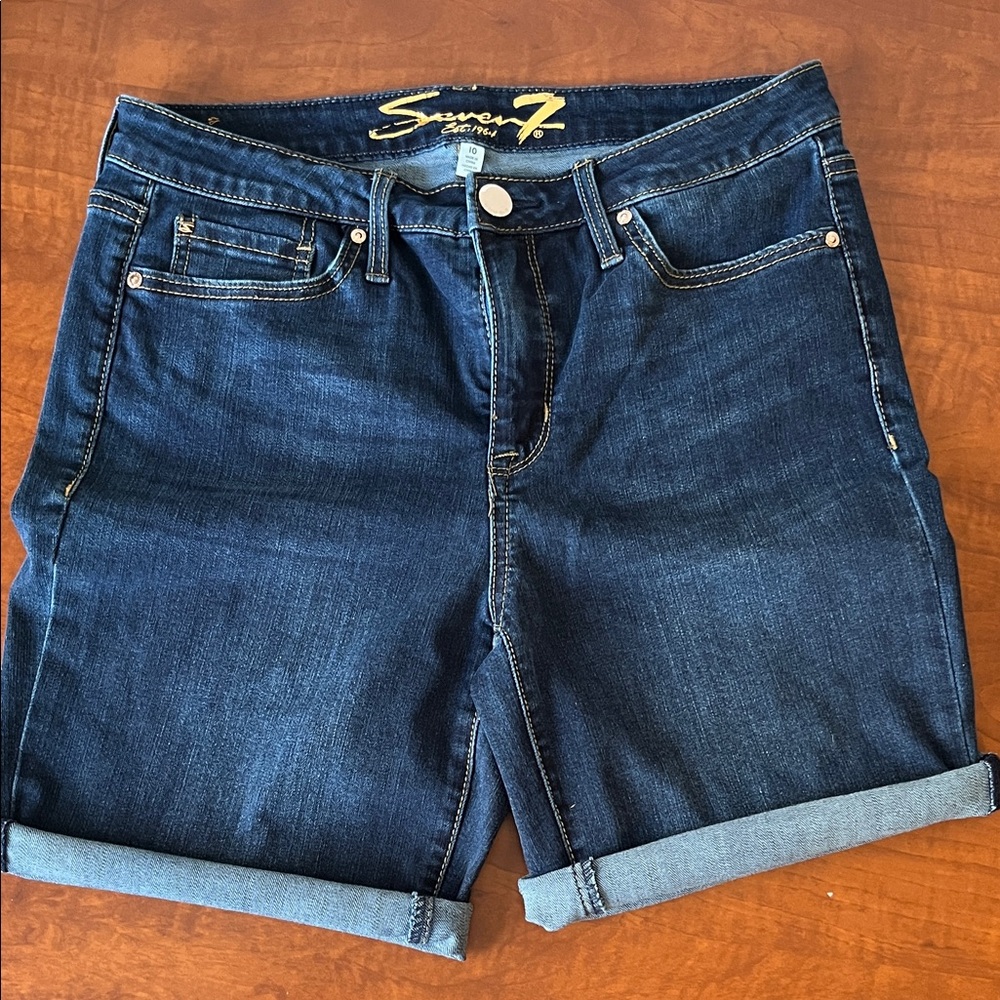 Seven7 Denim Jorts Sunset Bermuda Shorts Cotton Blend Roll up or Down - Picture 7 of 10